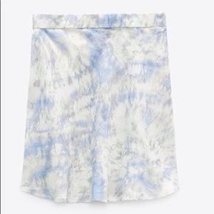 Zara Satin Tie Dye Mini Skirt